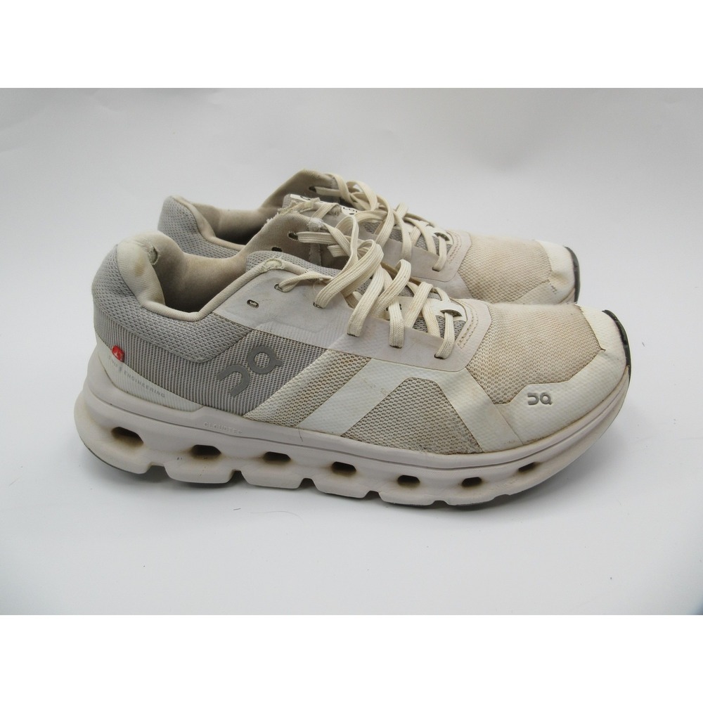 On Running Cloudrunner Shoes Womens Size 7.5 White Gray Road Swiss Engineering